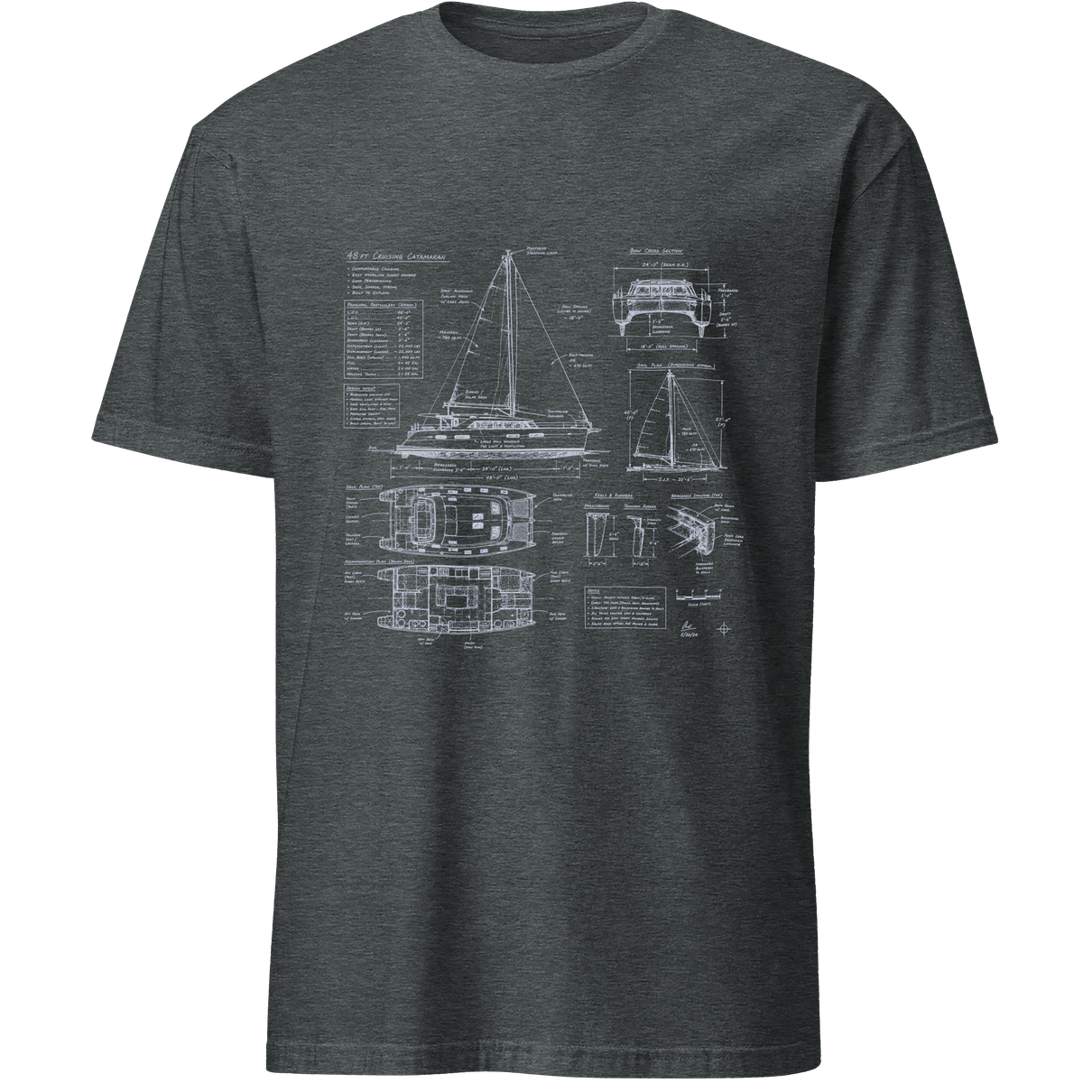 Blueprint Catamaran Unisex Tee